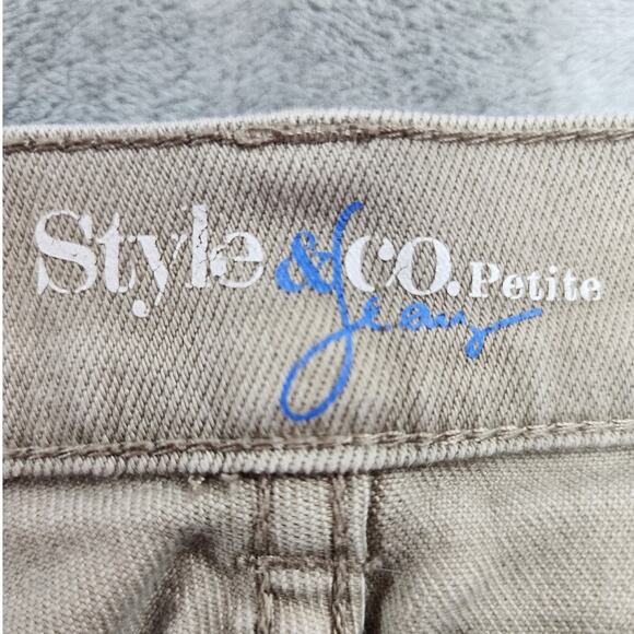 Style&Co Jeans Womens 6P PETITE Tan EASY Fit Mid Rise Straight Leg Stretch Denim - Picture 3 of 10
